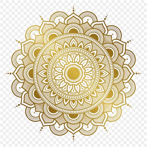 Luxury Mandala Gold Transparent Background In Islamic Arabesque Style