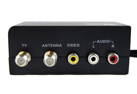 2 Pack Mini RF Modulator TV Switch Audio Video RCA Ant Input to F Type Coax