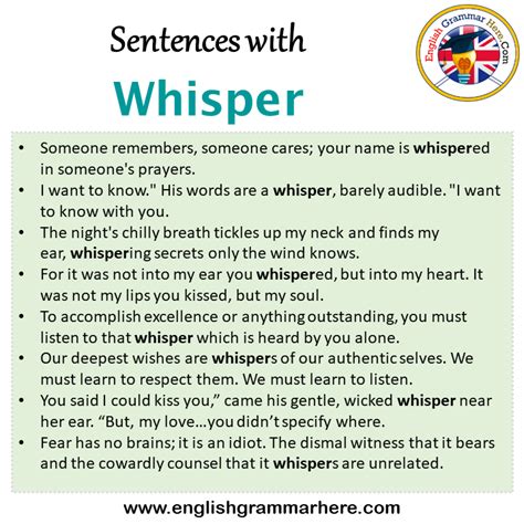 Sentences With Whisper Whisper In A Sentence In English Sentences For