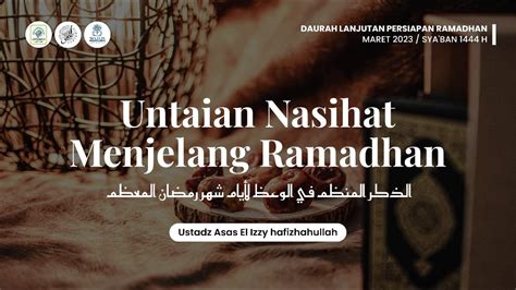 Dauroh Lanjutan Pembekalan Ramadhan Sesi Ustadz Asas