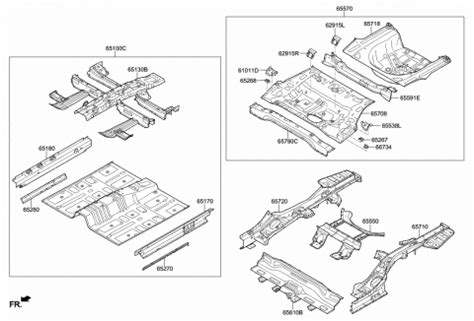 65510 C2500 Genuine Hyundai Panel Assembly Rear Floor