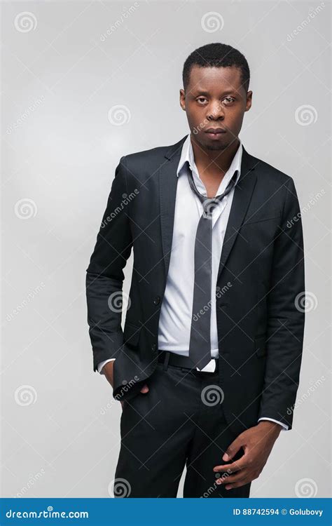 Afroamerican Fashion Model Man In Fancy Suit Stock Photo Image Of