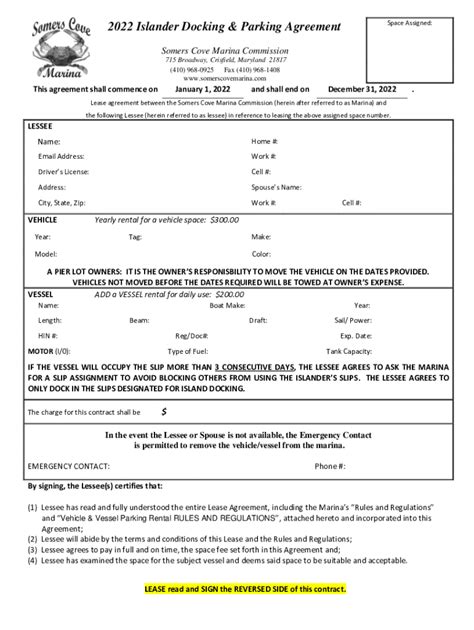 Fillable Online 2022 Islander Docking And Parking Agreement Fax Email Print Pdffiller