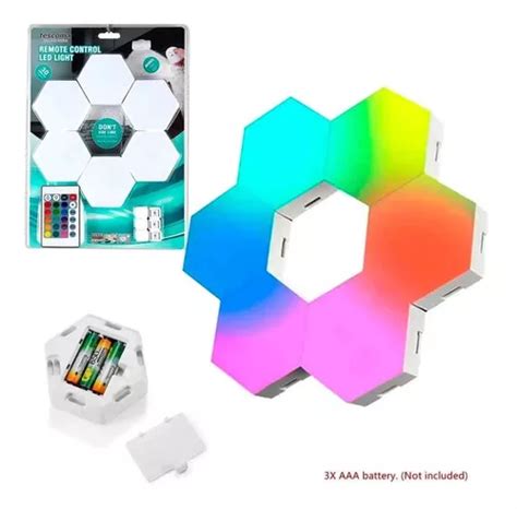 Pack De Luces Hexagonales Led Rgb Con Control Remoto Cuotas Sin Inter S