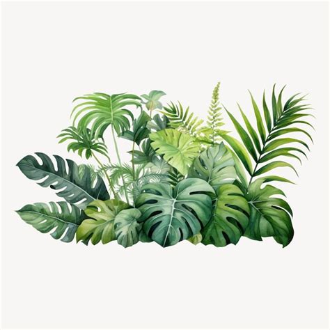 Premium Vector Lush Tropical Green Plant Foliage