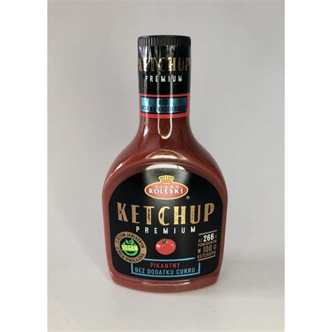 Roleski Ketchup Pikantny Premium Bez Dodatku Cukru 425g