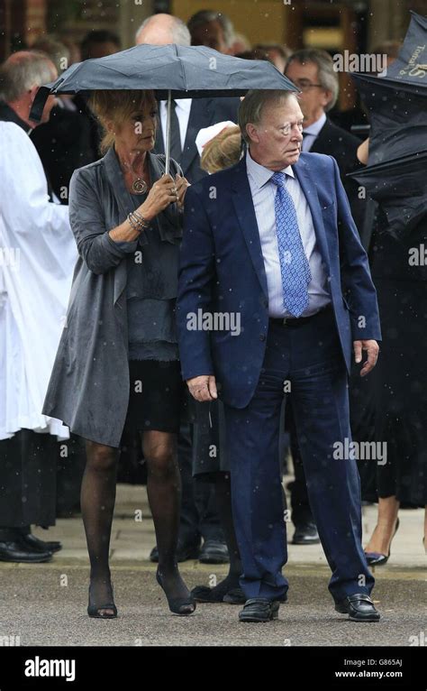 Dennis Waterman and wife Pam Flint leave Reading Crematorium following ...