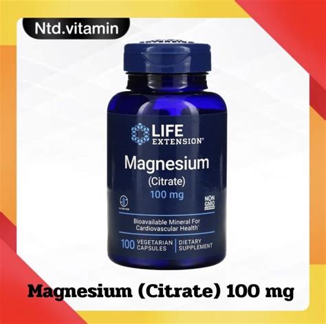 Life Extension Magnesium Citrate 100 mg แมกนเซยมซเตรท 100 vegecaps