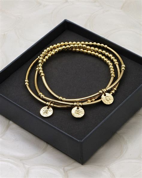 Love Letter B Hammered Bracelet Petals Australia