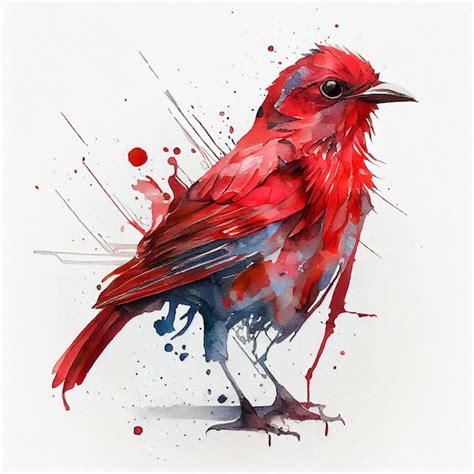 Premium Photo | Bird watercolor drawing paint