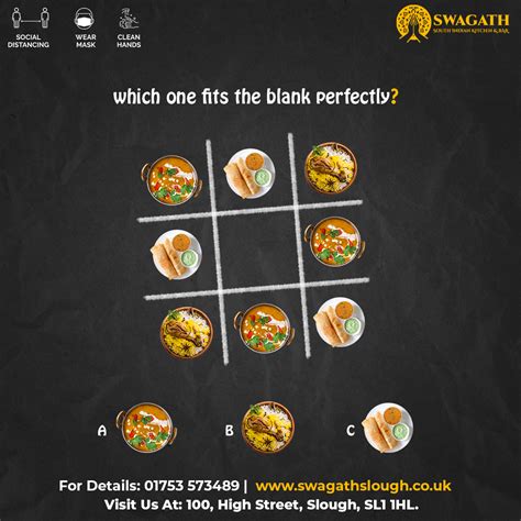 Tic Tac Toe With Food Social Media Marketing Creative For Swagath