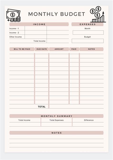 Monthly Budget Plannerprintable Budget Plannerfinancial Etsy Artofit