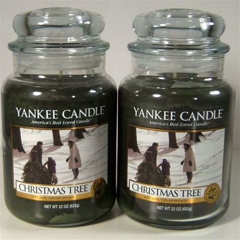 Yankee Candle Christmas Tree Festive Pine Retired VHTF Large Jar 22 Oz