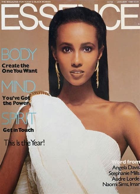 IMAN ABDULMAJID ESSENCE MAGAZINE JANUARY 1988 COVER Iman Model