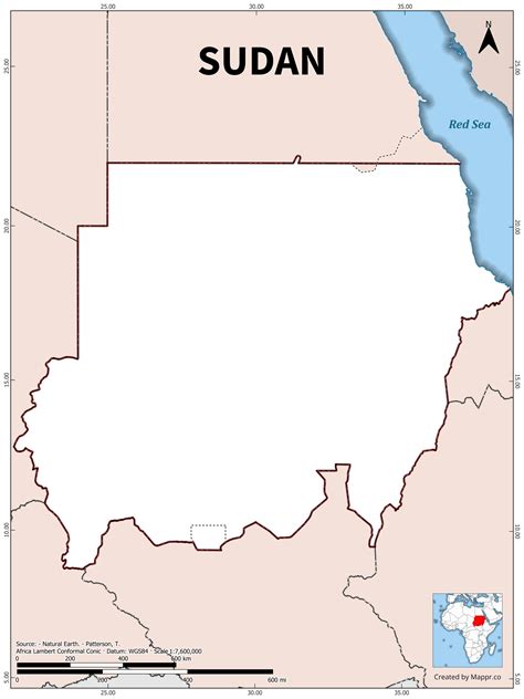 Printable Map Of Sudan