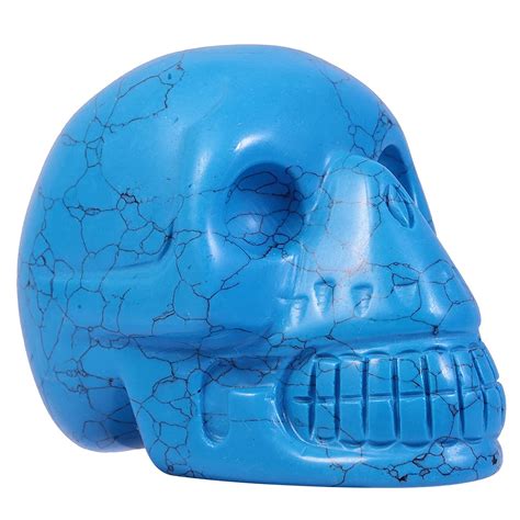 Buy Mookaitedecor Inch Blue Howlite Turquoise Crystal Skull Sculpture