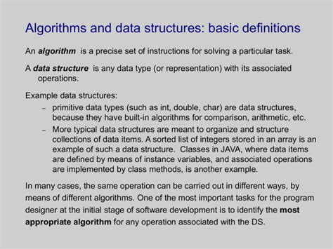 Algorithms And Data Structures Basic Definitions