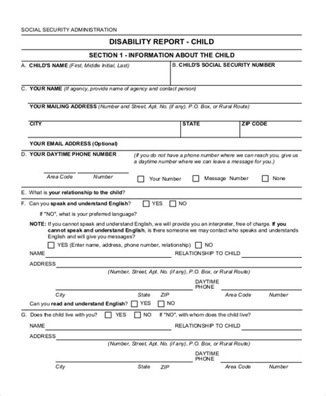 FREE 8+ Sample Social Security Application Forms in PDF