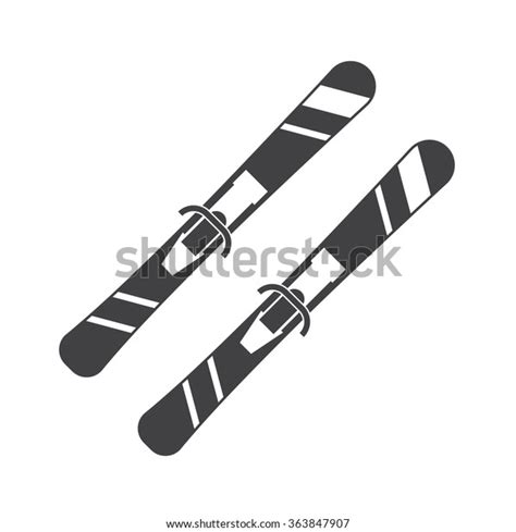 Simple Skis Outline Monochrome Icon Vector Stock Vector Royalty Free