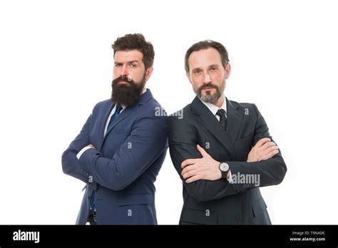 Partnership Of Boss Men Isolated On White Mature Men Boss Have Own