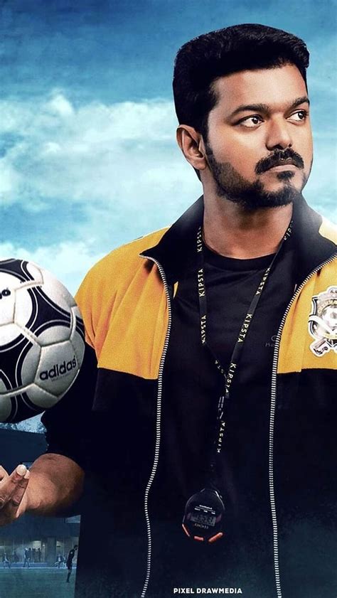 Vijay With Football Vijay Football Actor Bigil Lmovie Thalapathy