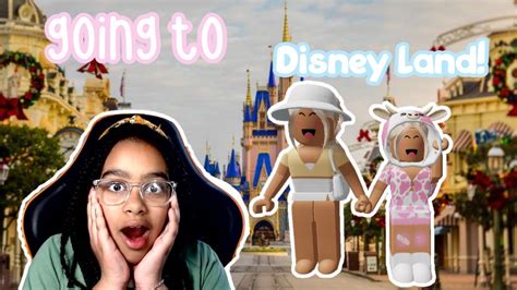 Going To Disneyland For A Day Bloxburg Disneyland Roleplay Youtube