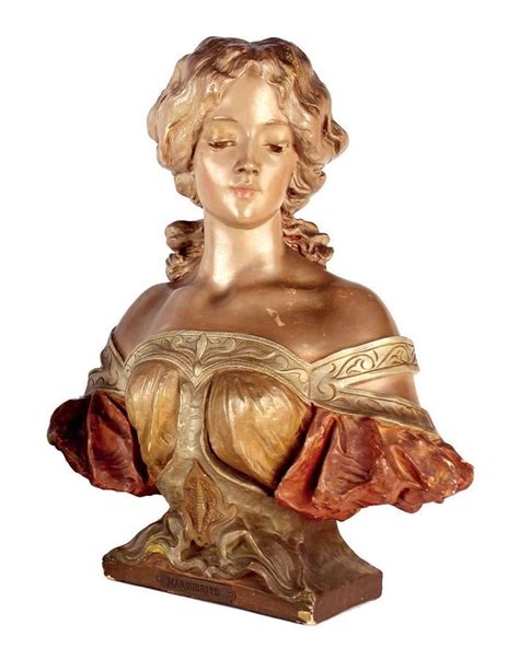 Art Nouveau Terracotta Bust Of Marguerite Bustsheads Sculpturestatuary