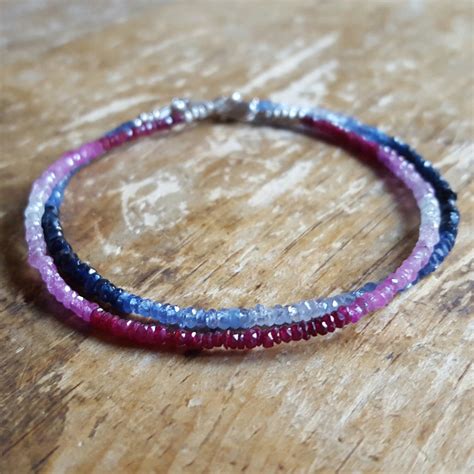 Sapphire Bracelet Sapphire Bracelets Girlfriend Gift Womens | Etsy