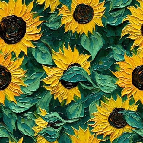 Premium Ai Image A Close Up Of A Bunch Of Sunflowers With Green Leaves Generative Ai