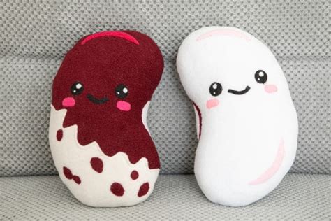 Bean Plush Kawaii Bean Plushie Handmade Soft Toy Kidney Bean Etsy