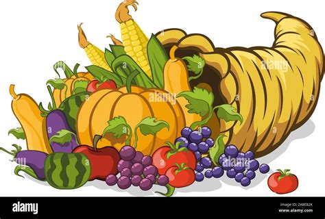 Cornucopia Or Horn Of Plenty Vector Illustration Stock Vector Image