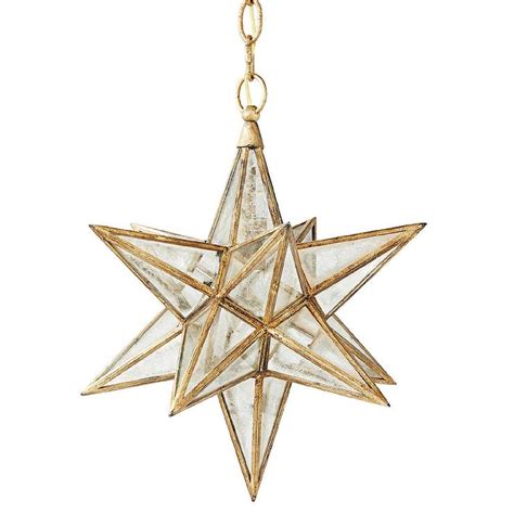 Moravian Star Glass Pendant Light Brass Shelly Lighting