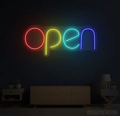 Open Multi-color Neon Sign - CreateNeon.Com