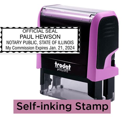 Illinois Notary Pink Stamp Rectangle Hc Brands