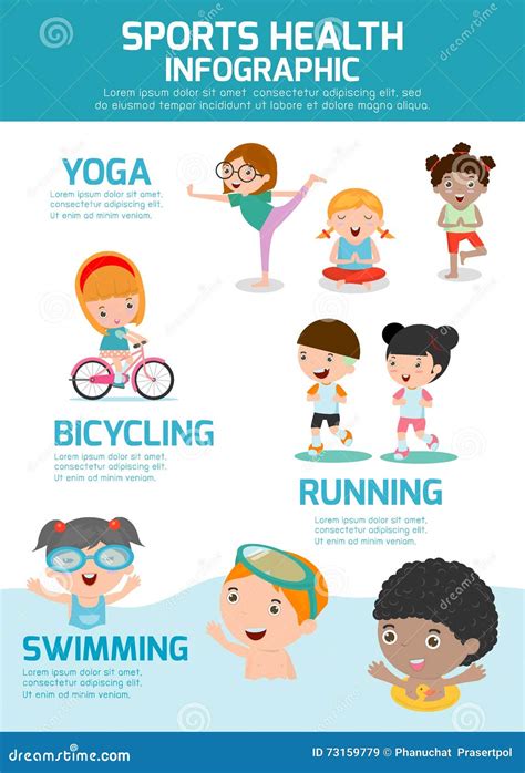 Kids With Sports Health Infographics Sports Health Concept People