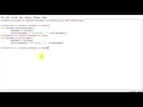 Python Program To Convert Decimal To Binary Octal And Hexadecimal