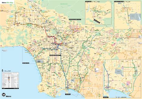 LA bike path map - Los Angeles bike path map (California - USA)