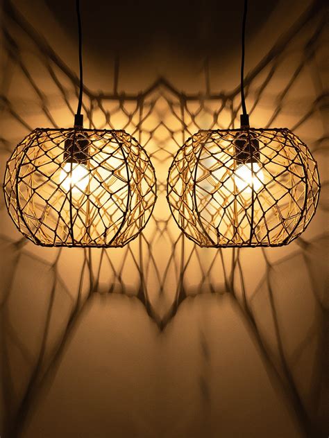 Buy Exclusivelane Beige Set Of 2 Cylindrical Hanging Ceiling Lamps Ceiling Lamps For Unisex