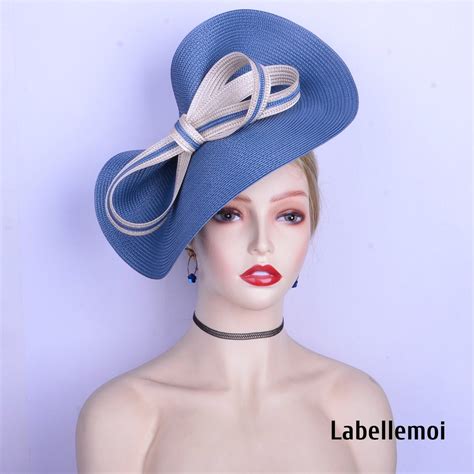 New Air Force Blue Fascinator Nude Saucer Hatinator Kentucky Derby Hat Ascot Races Church