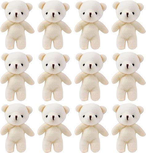 Bogoro 12 Pcs Mini Teddy Bears Small Flocked Teddy Bear Plush Mini