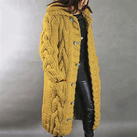 Women Hood Cardigan Womens Coat Large Women Coat Women Coats Plus Size