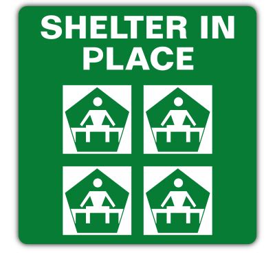 Shelter in Place Safety Sign | Spear Labels | Alberton