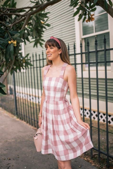 The Perfect White And Pink Gingham Dress Pink Gingham Dress Checkered Dress Outfit Gingham Dress