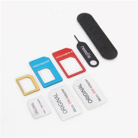 メール便送料無料 スマホ Nano Sim Microsim カード変換アダプター 5in1 セット Iphone スマートフォン Simピン