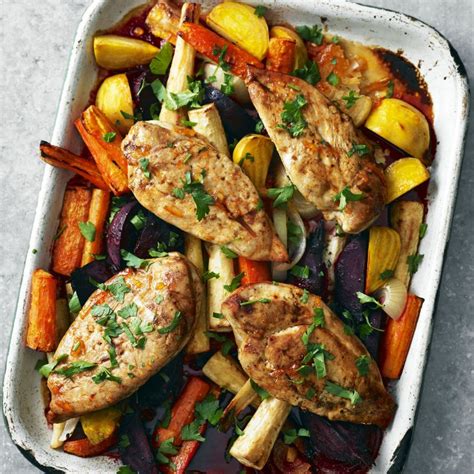 Marmalade Chicken Traybake Healthy Recipe Ww Uk Recipe Marmalade Chicken Roasted Root