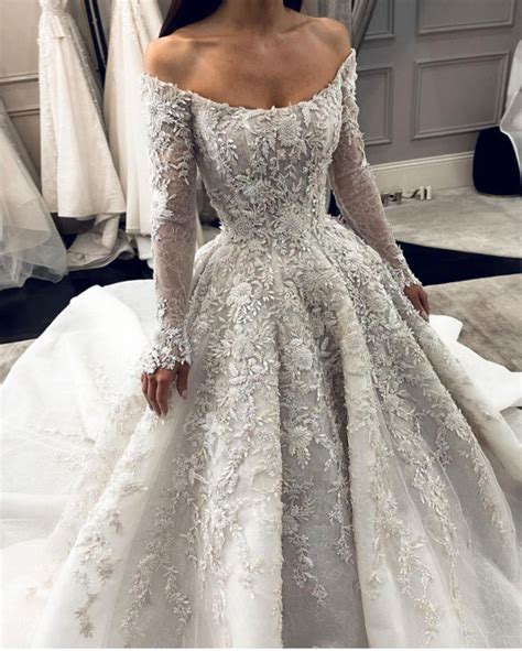 50 Breathtaking Wedding Dresses In 2022 Square Neck Line Long Sleeve