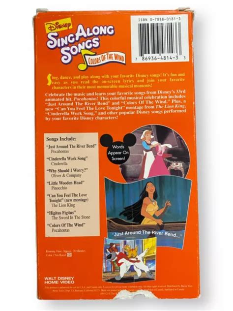 Disney Sing Along Songs Vhs Band Pocahontas Farben Des Windes Eur