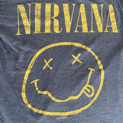 Nirvana Smiley Face Logo Blue T Shirt Size Small 2018 Gem