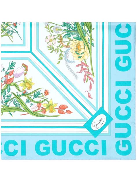 Gucci Floral Print Silk Scarf Farfetch