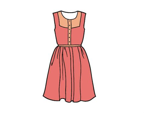 Desenho de Vestido do verão pintado e colorido por Usuário não